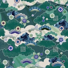Fototapet Wanderlust / Kyoto (verde), personalizat, Londonart