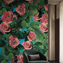 Fototapet Toiletpaper / Eyes and Roses (rosu), personalizat, Londonart
