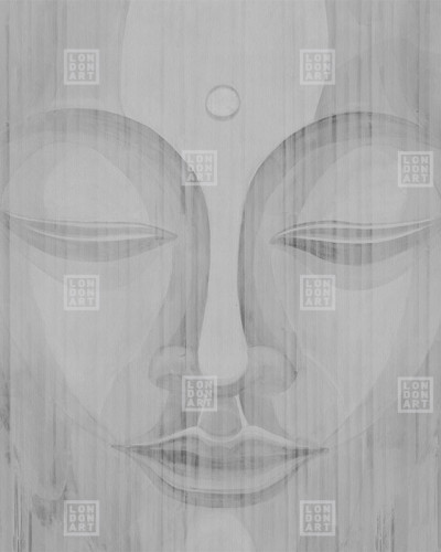 Tapet cu portretul lui Buddha în gri deschis