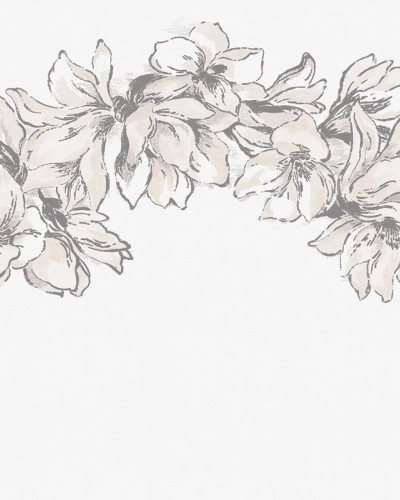 Wallpaper cu flori elegante, gri