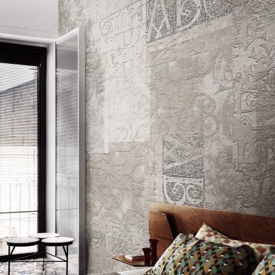 Tapet modern cu textură 3D Exclusive Wallpaper / Multifabric Re-Edition (bej)