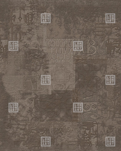 Wallpaper cu design vintage, cu motive clasice și un efect de textură 3D. Culoarea maro adaugă eleganță și rafinament.