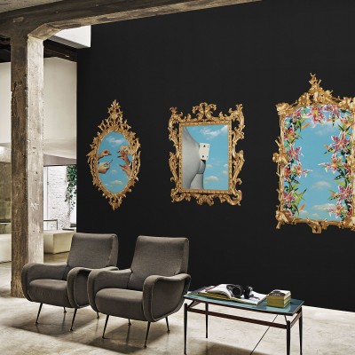 Wallpaper Toiletpaper / Change your view (negru) cu design modern și ironic