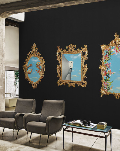 Wallpaper Toiletpaper / Change your view (negru) cu design modern și ironic
