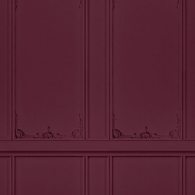 Wallpaper 3D Boiserie Re-Edition (rosu) în dormitor