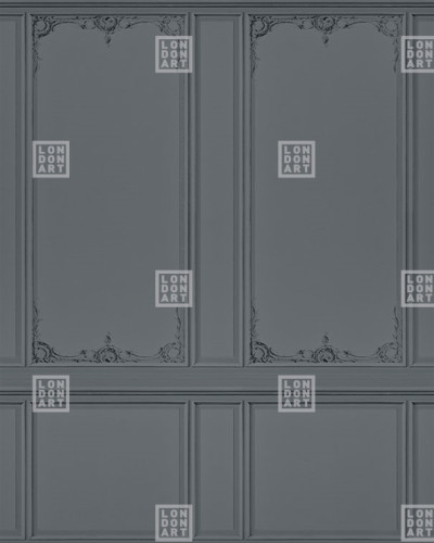 Tapet modern cu aspect de lambriuri, Boiserie Re-Edition (gri).