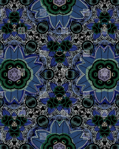 Tapet cu design abstract în culori albastre