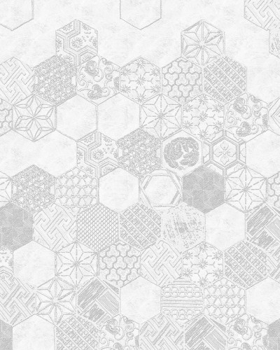 Wallpaper geometric modern in nuanțe de gri, cu un finisaj texturat. Perfect pentru living, dormitor sau birou.