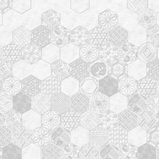 Wallpaper geometric modern in nuanțe de gri, cu un finisaj texturat. Perfect pentru living, dormitor sau birou.