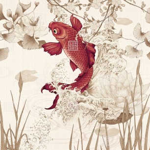 Fototapet Exclusive Wallpaper / Koi Re-Edition (caramiziu), personalizat, Londonart