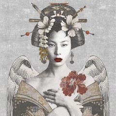 Fototapet Exclusive Wallpaper / Geisha Re-Edition (gri), personalizat, Londonart