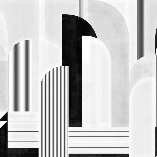 Tapet modern cu linii geometrice si accente negre