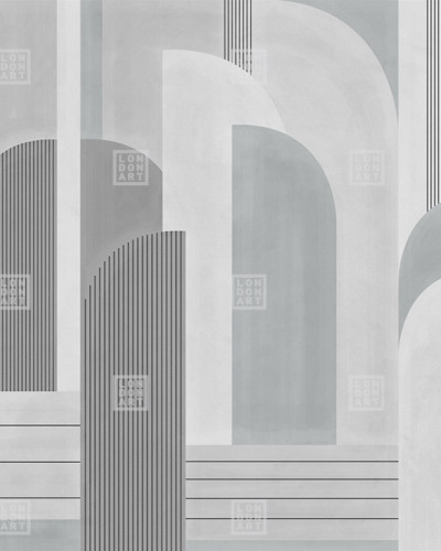 Tapet geometric abstract Impression d'Orient Re-Edition (gri)