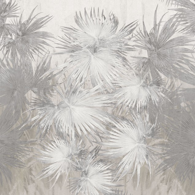Tapet cu frunze delicate, in nuante de gri, Just Breathe Re-Edition