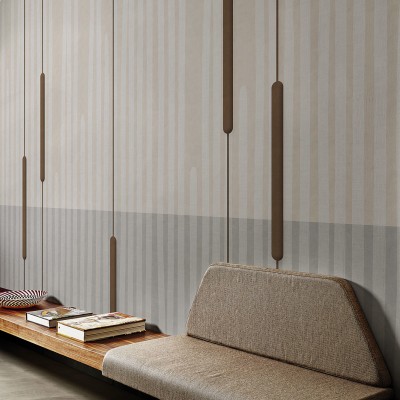 Tapet modern cu design abstract, cu accente de maro și gri.