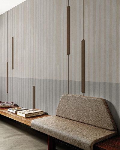 Tapet modern cu design abstract, cu accente de maro și gri.