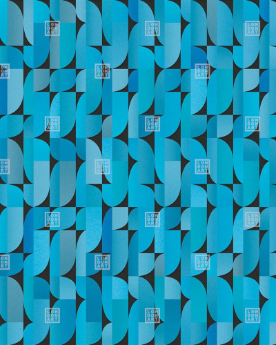 Wallpaper abstract cu design geometric în nuanțe de albastru