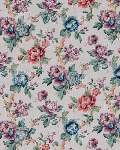Tapet floral cu flori delicate în nuanțe de albastru, violet și roșu
