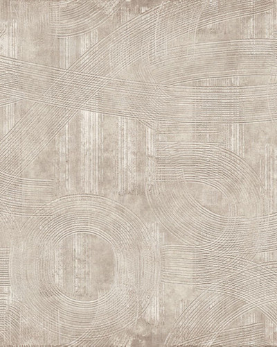 Tapet exclusiv bej cu design abstract în dormitor