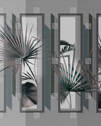 Tapet abstract cu frunze de palmier