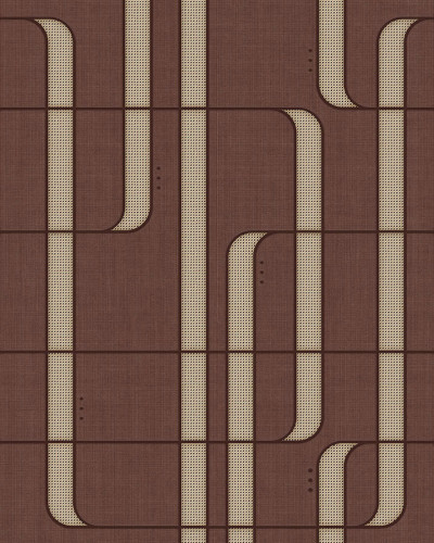 Tapet modern cu design geometric abstract, culori calde și textură fină. Perfect pentru decorarea dormitorului, livingului sau a holului.