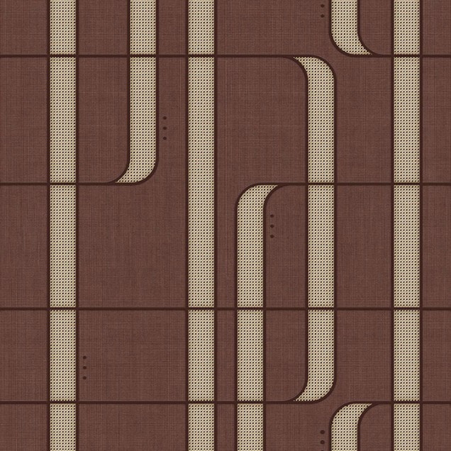 Tapet modern cu design geometric abstract, culori calde și textură fină. Perfect pentru decorarea dormitorului, livingului sau a holului.