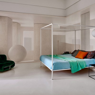 Tapet modern cu design geometric, în nuanțe de bej și gri, perfect pentru dormitor