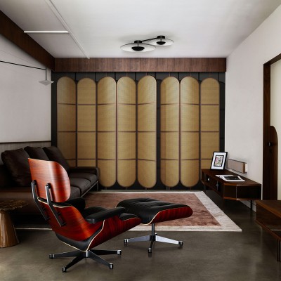 Wallpaper modern gri cu un design geometric minimalist