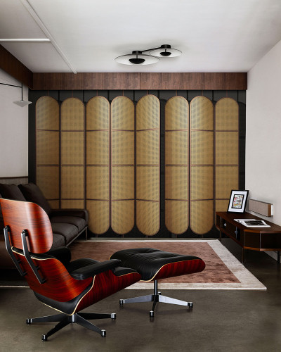 Wallpaper modern gri cu un design geometric minimalist