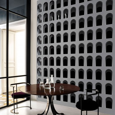 Tapet cu arcade gri, design minimalist modern
