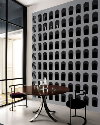 Tapet cu arcade gri, design minimalist modern
