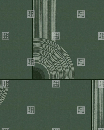 Tapet cu design abstract modern, cu linii delicate și cercuri concentrice, în nuanțe de verde