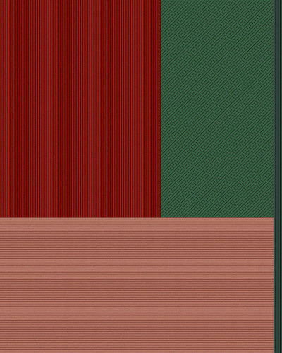 Tapet modern cu dungi verticale in nuante de rosu, verde si roz prafuit. Design geometric, perfect pentru orice incapere.