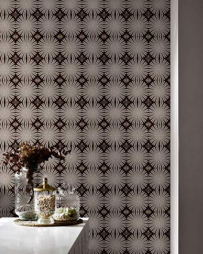 Wallpaper Daisy Deco (bej) cu model geometric si o nuanta de bej