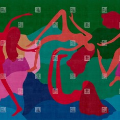Fototapet Exclusive Wallpaper / Les Bacchantes (rosu), personalizat, Londonart