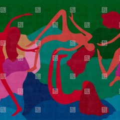 Fototapet Exclusive Wallpaper / Les Bacchantes (rosu), personalizat, Londonart