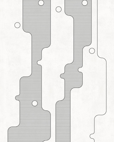 Wallpaper cu design modern, linii fine și forme abstracte.