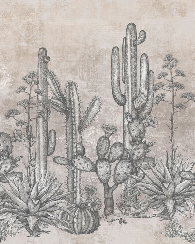Tapet cu design de cactus, model modern și elegant pentru living sau dormitor.