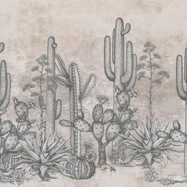 Tapet cu design de cactus, model modern și elegant pentru living sau dormitor.