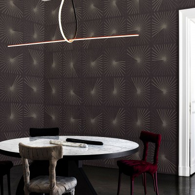 Tapet geometric modern cu design rafinat, Exclusive Wallpaper / Meridians (dark)