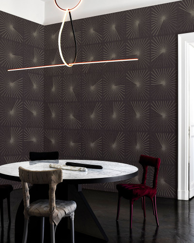 Tapet geometric modern cu design rafinat, Exclusive Wallpaper / Meridians (dark)