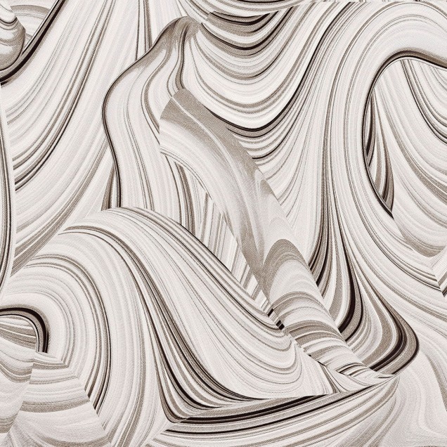 Wallpaper abstract modern cu linii ondulate si curbe in nuante de bej