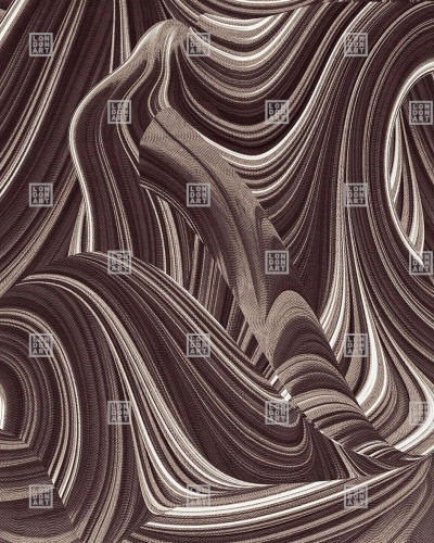 Wallpaper abstract cu linii curbe în nuanțe de maro