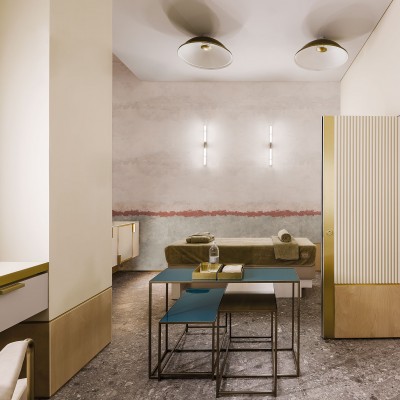 Fototapet cu design modern, minimalist, cu o nuanță de roșu cald