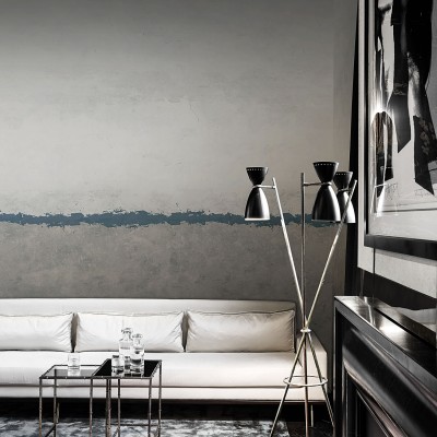 Tapet modern Cement Horizon (albastru), cu un design minimalist și o paletă de culori neutre.