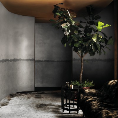 Tapet cu design minimalist, texturat, cu aspectul betonului, in nuanta de gri