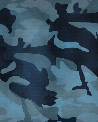 Tapet cu model camuflaj albastru.