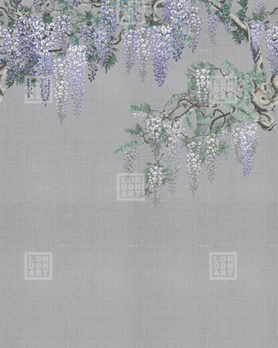 Kimono Tale Books / Iromuji (argintiu) tapet cu flori de glicină
