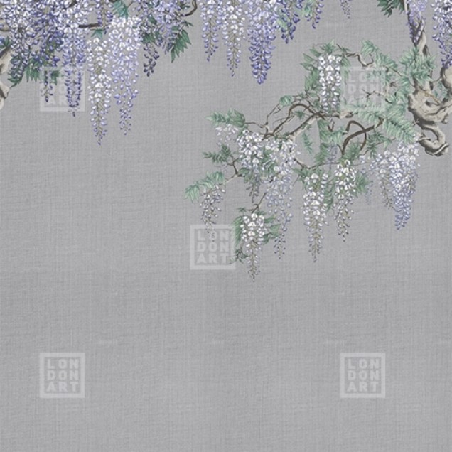 Kimono Tale Books / Iromuji (argintiu) tapet cu flori de glicină