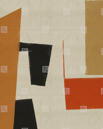 Tapet abstract modern, Giopagani / The Man Who Sold the World (rosu B), cu culori vibrante si forme geometrice.